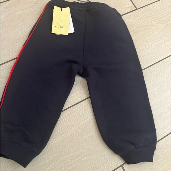 Brand new Gucci navy Sweatpants with Tapered Gucci Design size 2 - Picture 4 of 6